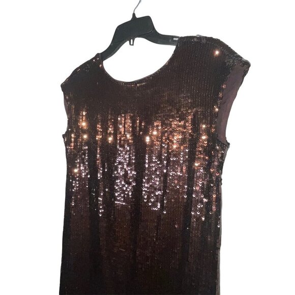 Anthropologie Maeve Dress Kara Sequined Midi in Brown X-Small New Cocktail Party - Picture 6 of 13